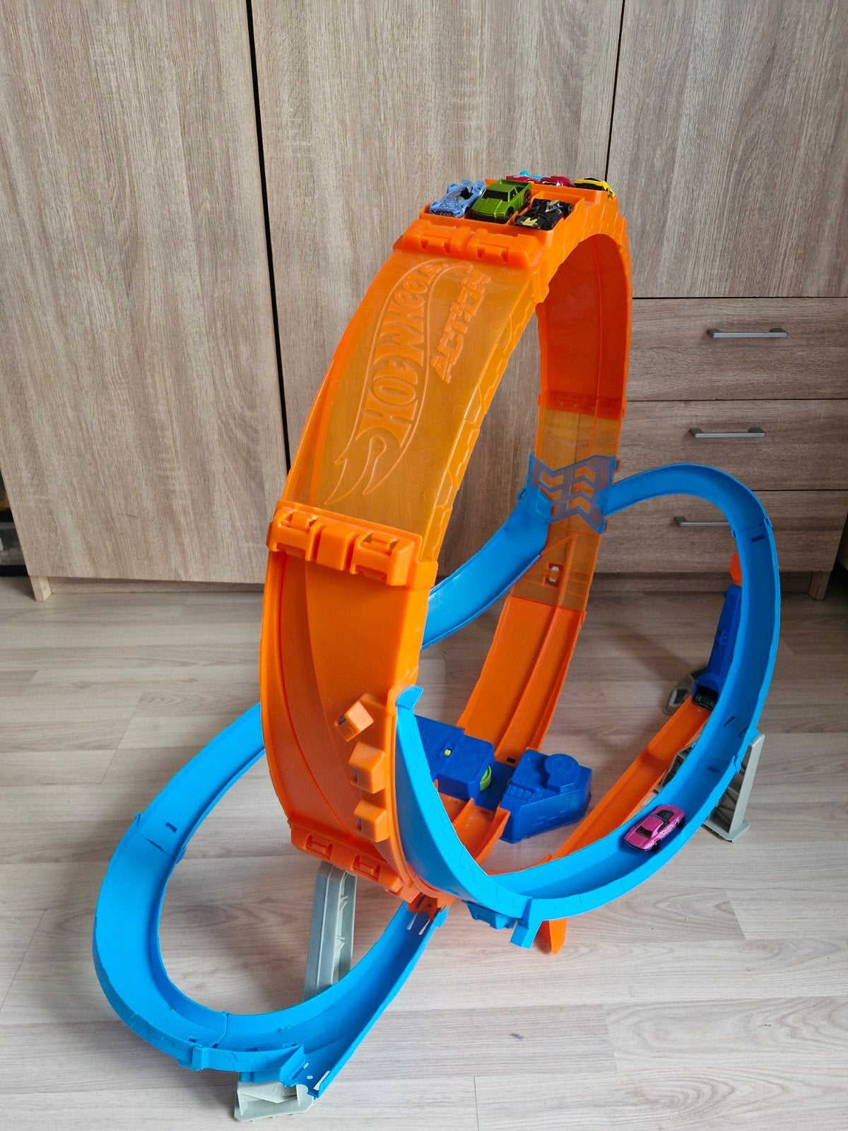 Hot Wheels Racebaan met Looping en Lanceerder, Ophalen of Verzenden, Hot Wheels, Racebaan, Gebruikt