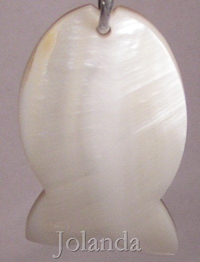 1064 Hanger Abalone Schelp Vis, Ophalen of Verzenden, Nieuw, Overige kleuren, Steen of Mineraal
