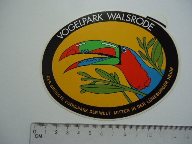 sticker oud Vogelpark WALSRODE vogel park zoo dierenpark, Verzamelen, Verzenden, Zo goed als nieuw, Bedrijf of Vereniging