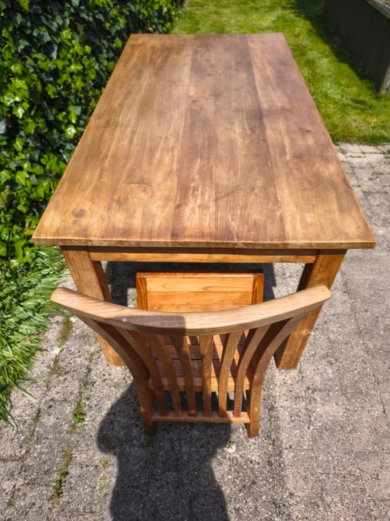 Teakhouten eettafel, Ophalen, Gebruikt, Teakhout, 50 tot 100 cm