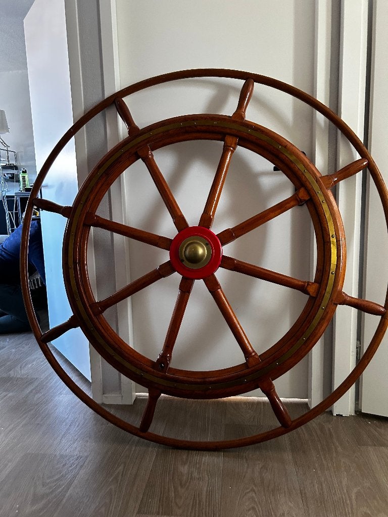 Oud (antiek) stuurwiel, Ophalen, Gebruikt, Motorboot of Zeilboot