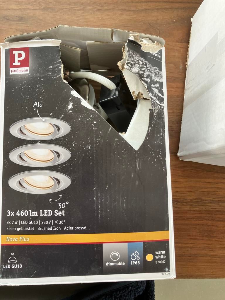 3 Paulmann LED inbouwspots GU10 voor natte ruimtes, Ophalen of Verzenden, Nieuw, 30 tot 60 watt, Led-lamp