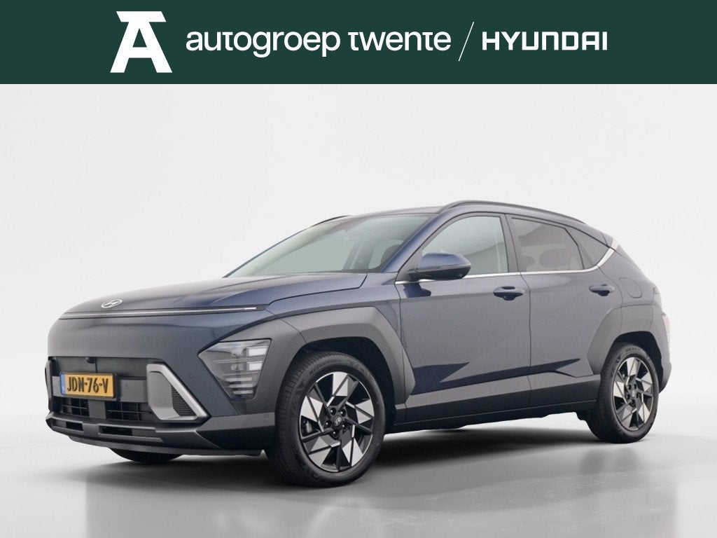 Hyundai KONA 1.6 GDI HEV Premium | Leer | 360 camera | 4x st, Dealer onderhouden, Gebruikt, Blauw, 1110 kg