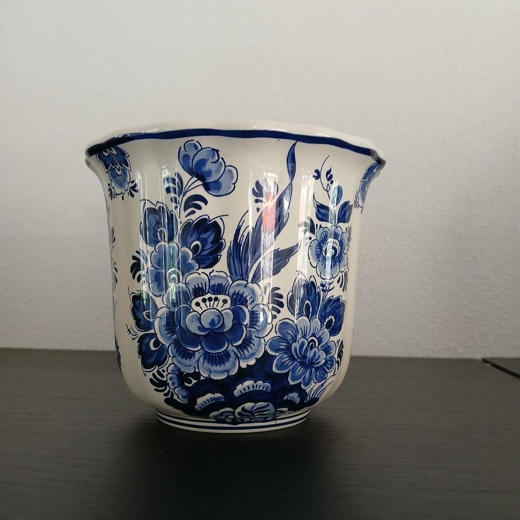Delfts blauwe bloempot, Antiek en Kunst, Ophalen of Verzenden