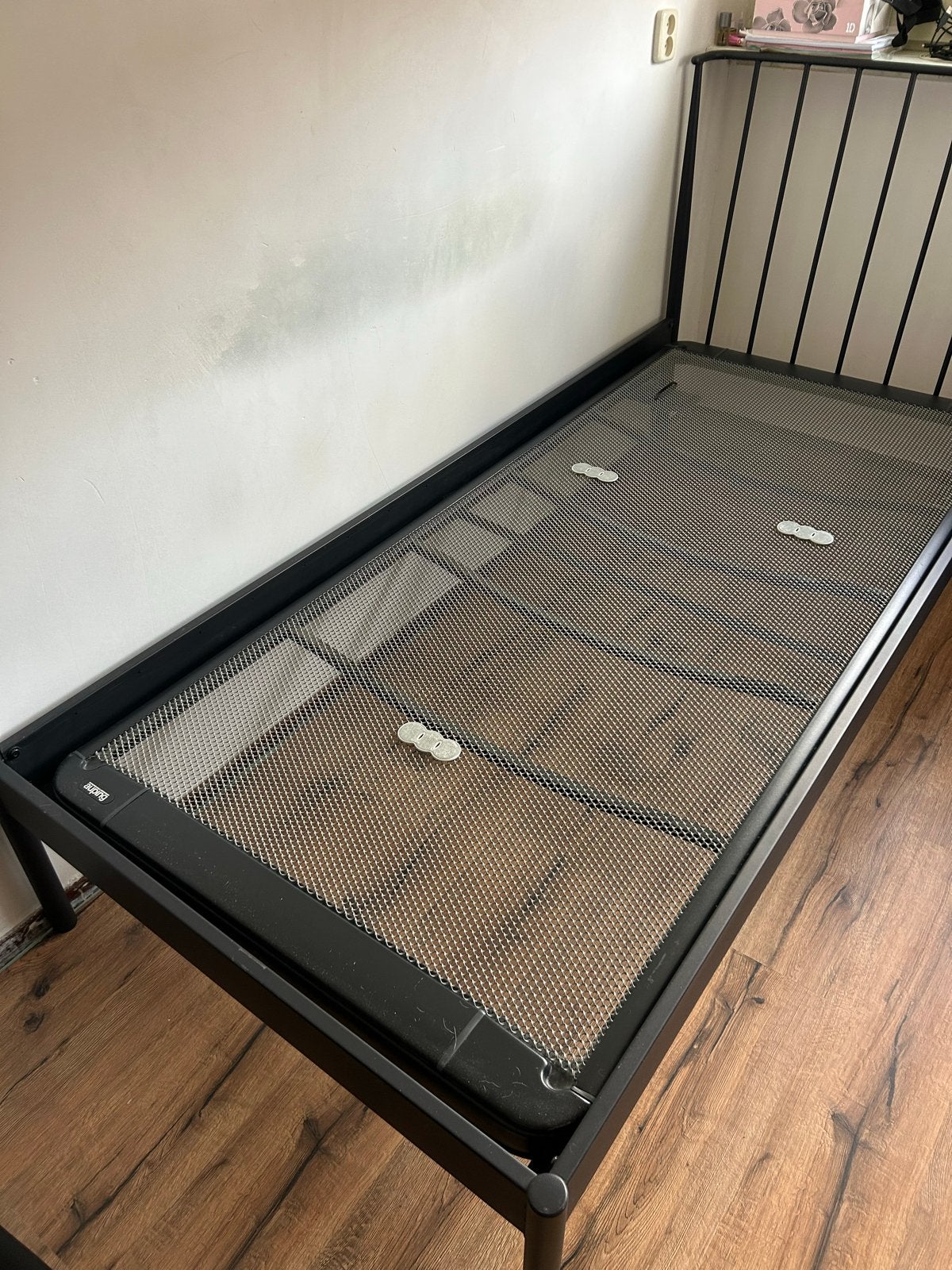 Eenpersoonsbed 90x200 cm met spiraalbodem van Auping, Ophalen, Gebruikt, 90 cm, Eenpersoons