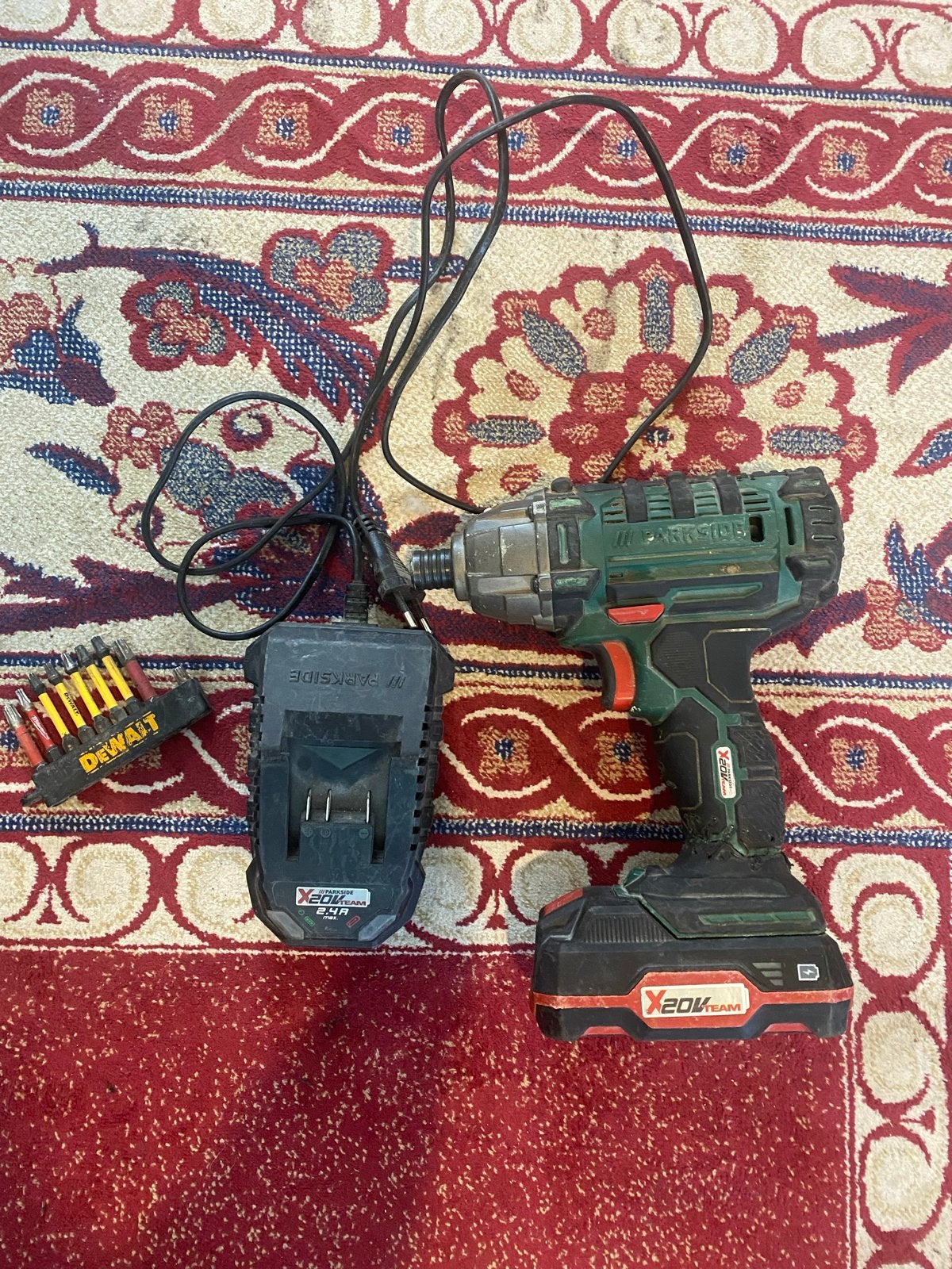 Parkside X20V Team Accu Slagboormachine met Lader, Doe-het-zelf en Verbouw, Ophalen of Verzenden, Gebruikt, Boor- en Schroefmachine