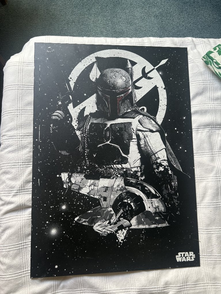 Displate Boba Fett, Ophalen, Metaal, Gebruikt, Zwart