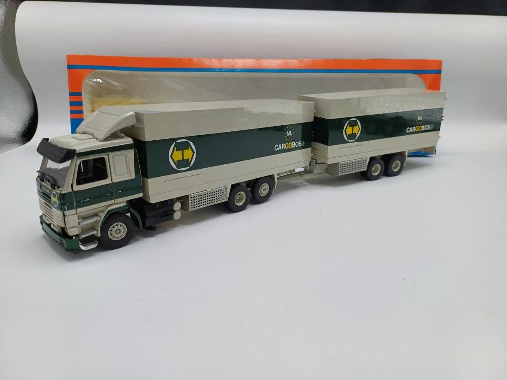 Tekno Scania 143 combi Cargobos, Hobby en Vrije tijd, Modelauto's | 1:50, Ophalen of Verzenden, Zo goed als nieuw, Bus of Vrachtwagen