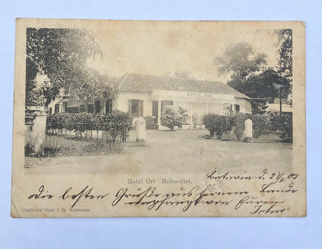 Hotel Ort Molenvliet Batavia Indonesië 1901, Verzenden, Voor 1920, Gelopen, Buiten Europa