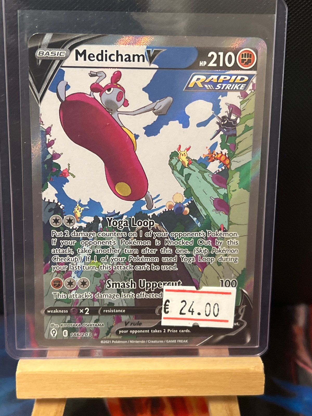 Medicham V (186/203) Pokémon Kaart, Ophalen of Verzenden, Zo goed als nieuw, Losse kaart