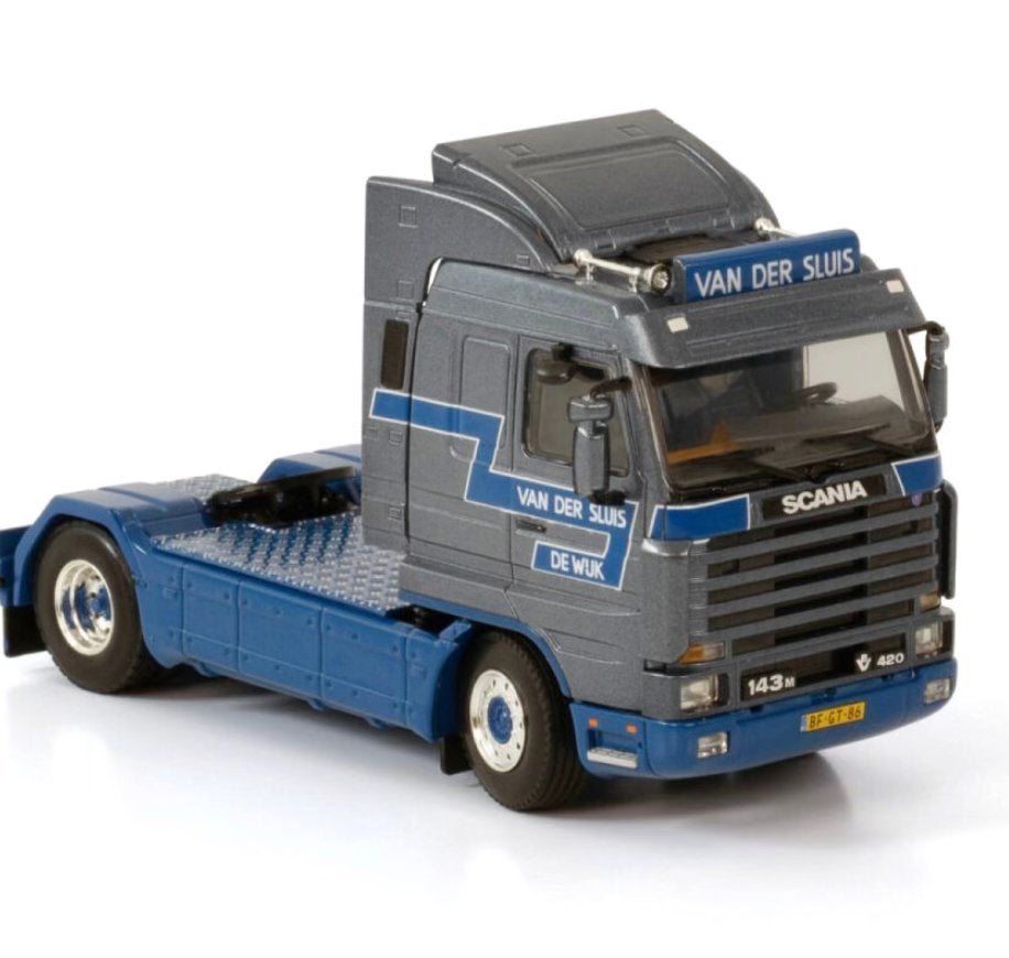 Scania 143M 420 "Van der Sluis" modeltruck, Overige merken, 1:32 tot 1:50, Ophalen of Verzenden, Zo goed als nieuw
