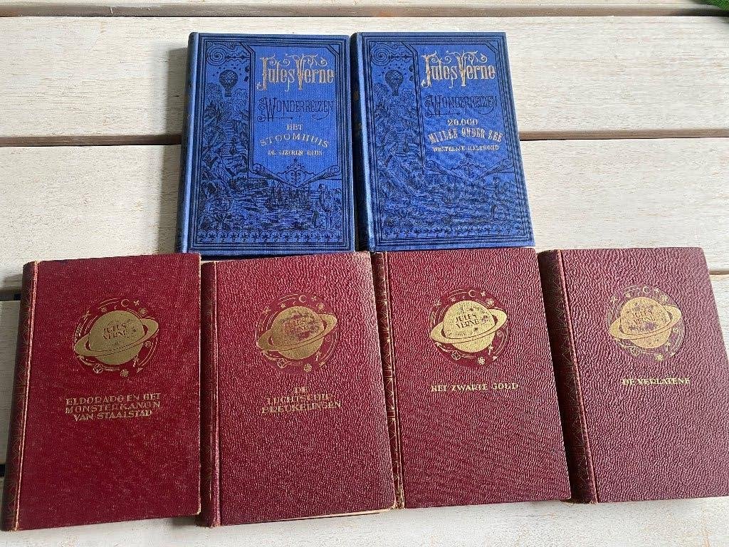 Antieke boekjes Jules Verne, Ophalen of Verzenden