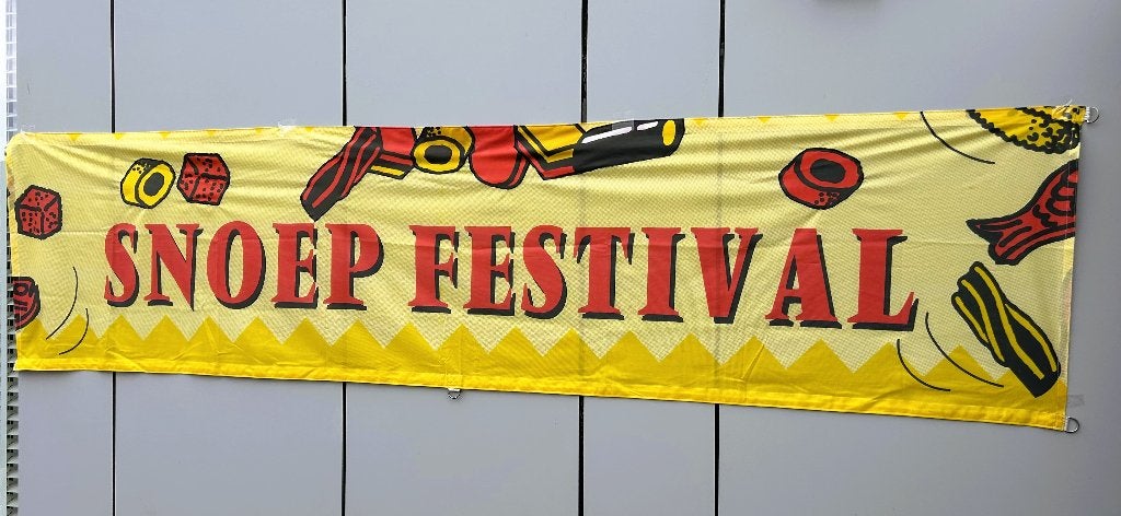 Banner SNOEPFESTIVAL, Diversen, Vlaggen en Wimpels, Ophalen of Verzenden, Zo goed als nieuw