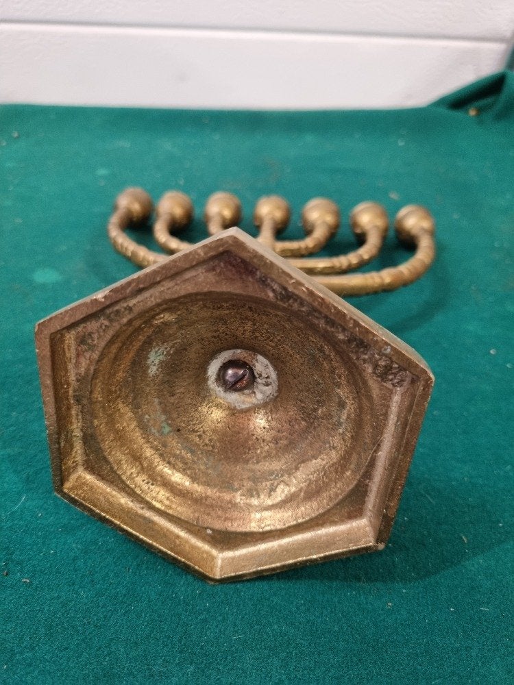menora kandelaar messing 7 kaarsen, Ophalen of Verzenden, 'T Olde Gre-j, Info@toldegrej.nl, Endepoelstraat 20f Didam