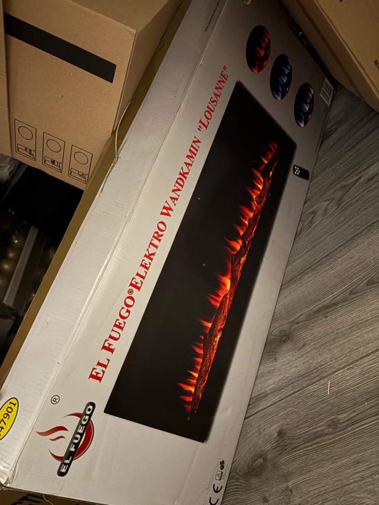 El Fuego Lausanne elektrische LED haard 105cm nieuw, Ophalen, Zo goed als nieuw, Hangende haard, Elektrische haard