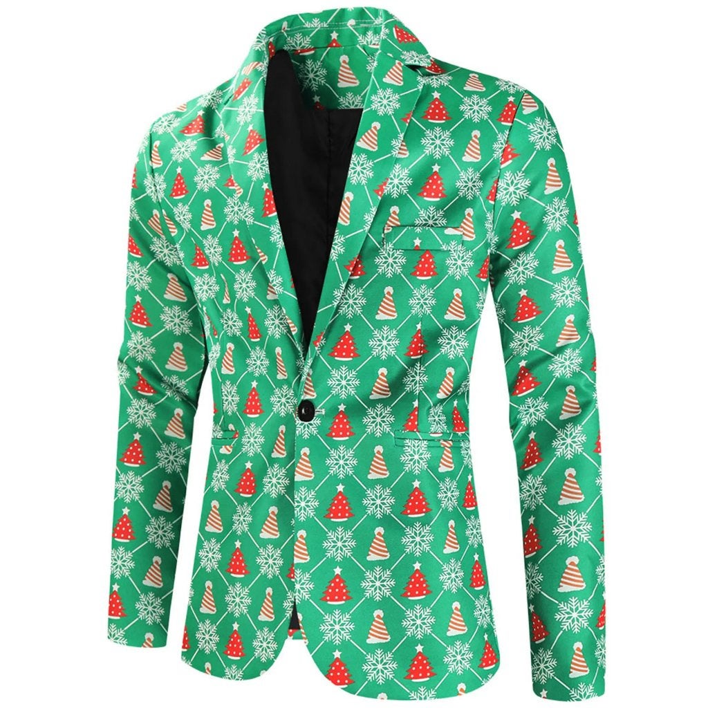 Heren groen kerst colbert blazer kerstmis mannen kerst, Verzenden, Nieuw, Overige maten, Groen