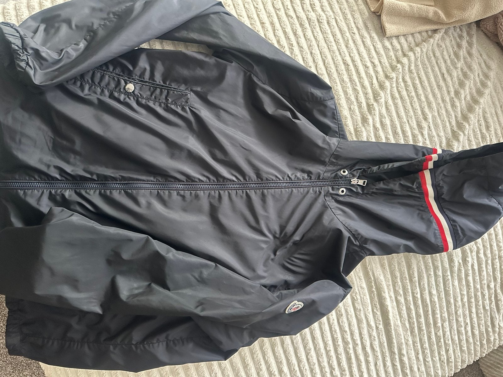 Moncler zomerjas, Kleding | Heren, Jassen | Zomer, Ophalen of Verzenden, Gedragen, Maat 48/50 (M), Zwart