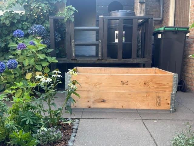 Palletranden van hout,120x80cm, voor moestuinbakken, Ophalen, Gebruikt, Kweekbak