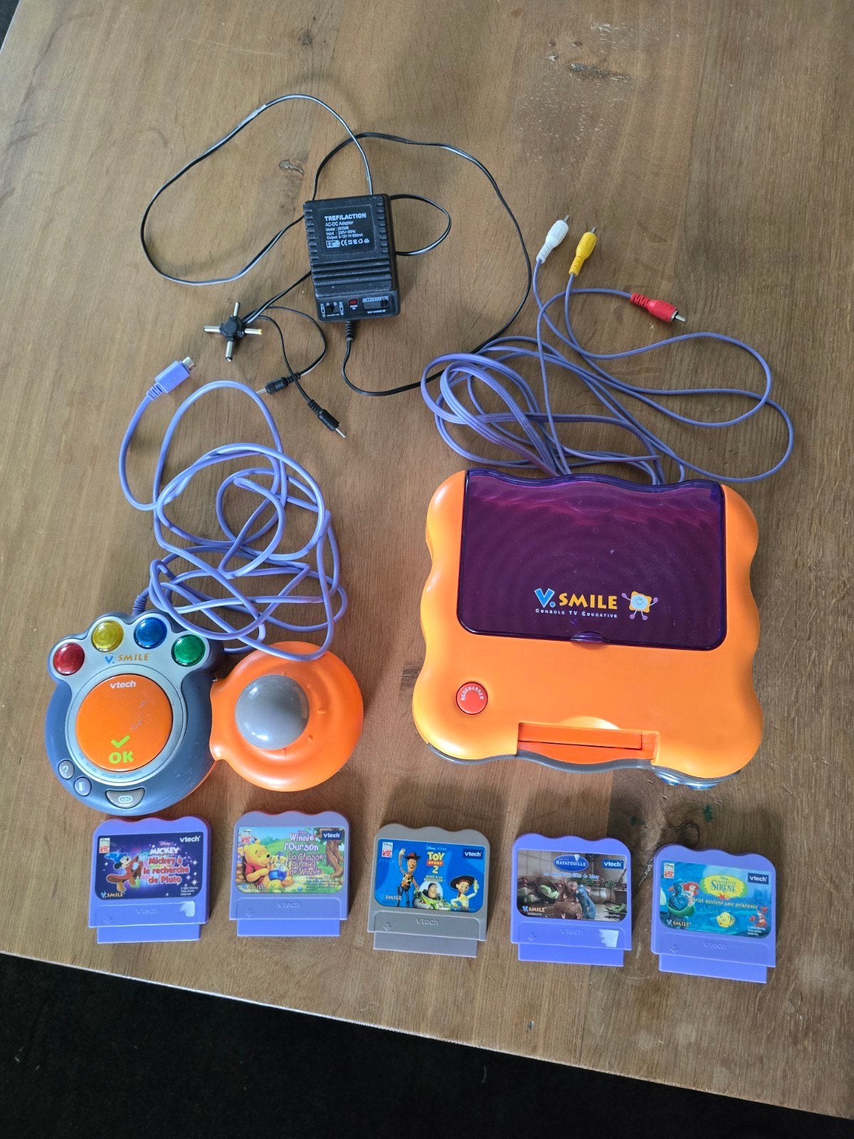 VTech V.Smile TV Learning System met 1 console en 4 spellen, Ophalen of Verzenden, Gebruikt, 4 tot 6 jaar