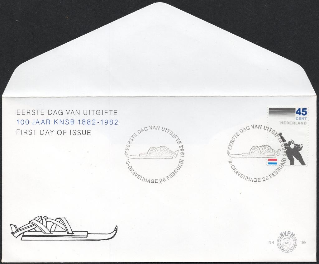 E199 - 100 jaar KNSB- schaatsen, Verzenden, Onbeschreven, Nederland
