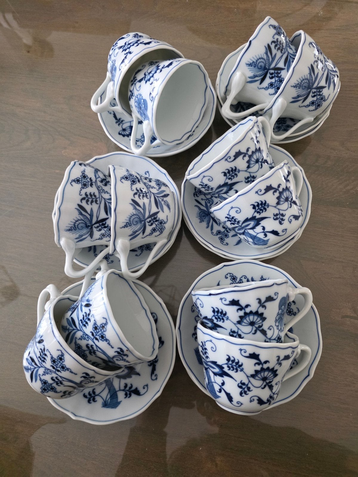 Blue Danube koffie kop en schotels 12x, Ophalen of Verzenden