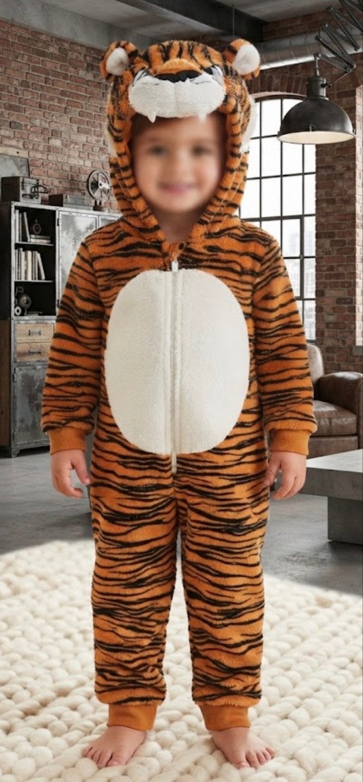 Tijger onesie Mt110/116 halloween carnaval bijna gratis, Ophalen of Verzenden, Zo goed als nieuw, 110 t/m 116, Jongen of Meisje