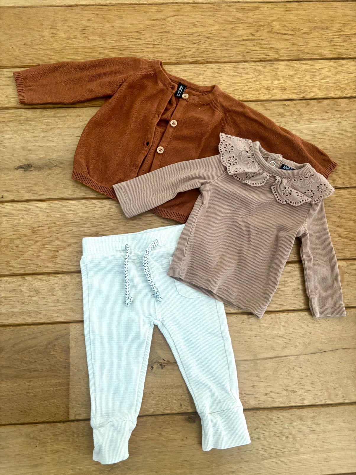 3-delige bundel baby outfit set herfst tinten – maat 56, Ophalen of Verzenden