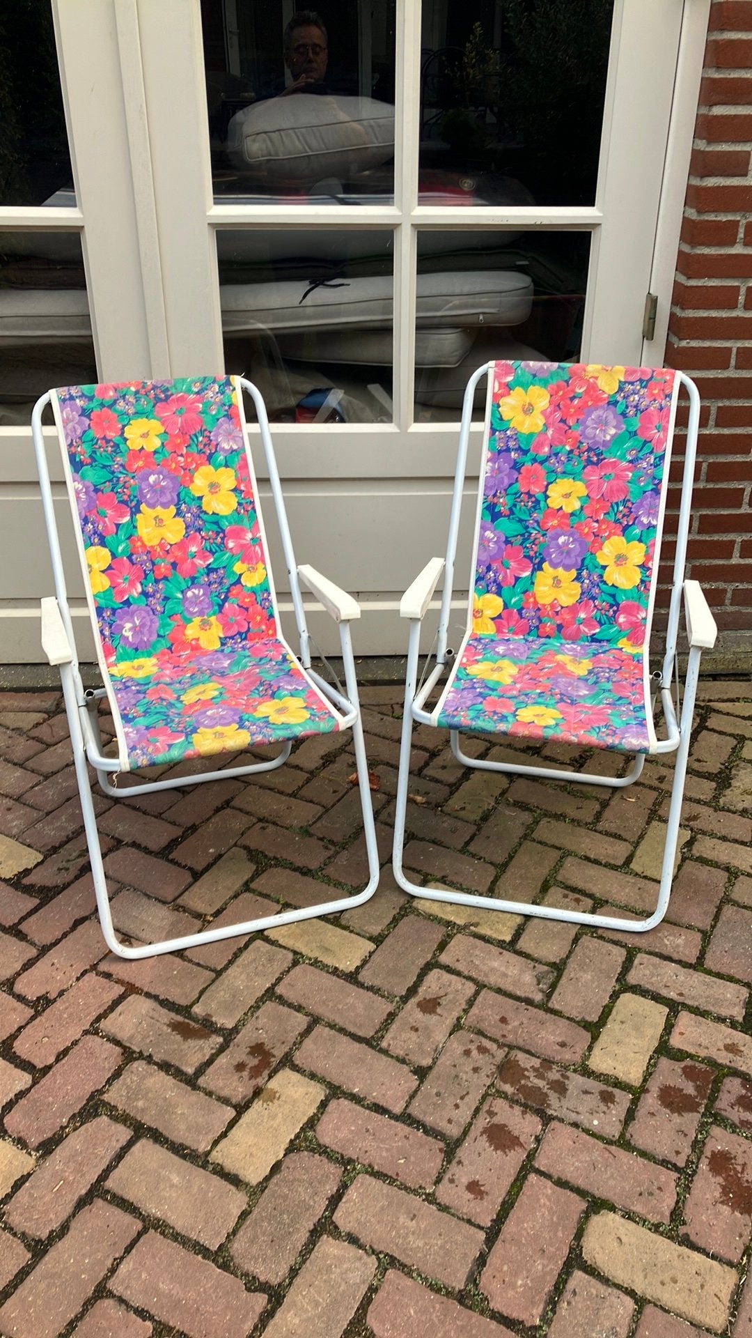 Twee vintage klapstoeltjes, Ophalen, Gebruikt