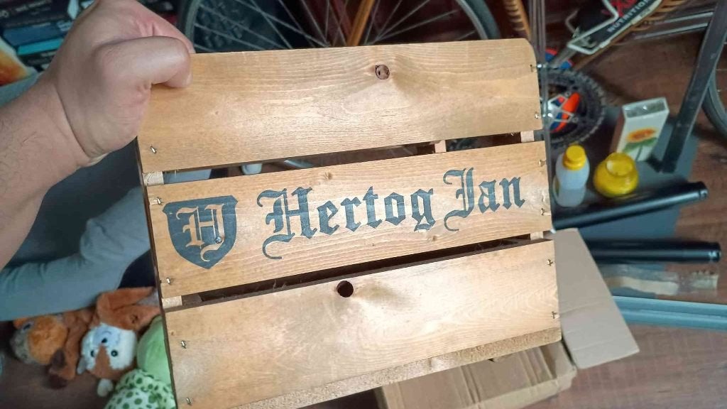 Hertog Jan houten krat, Verzamelen, Biermerken, Ophalen of Verzenden, Zo goed als nieuw, Overige typen, Hertog Jan