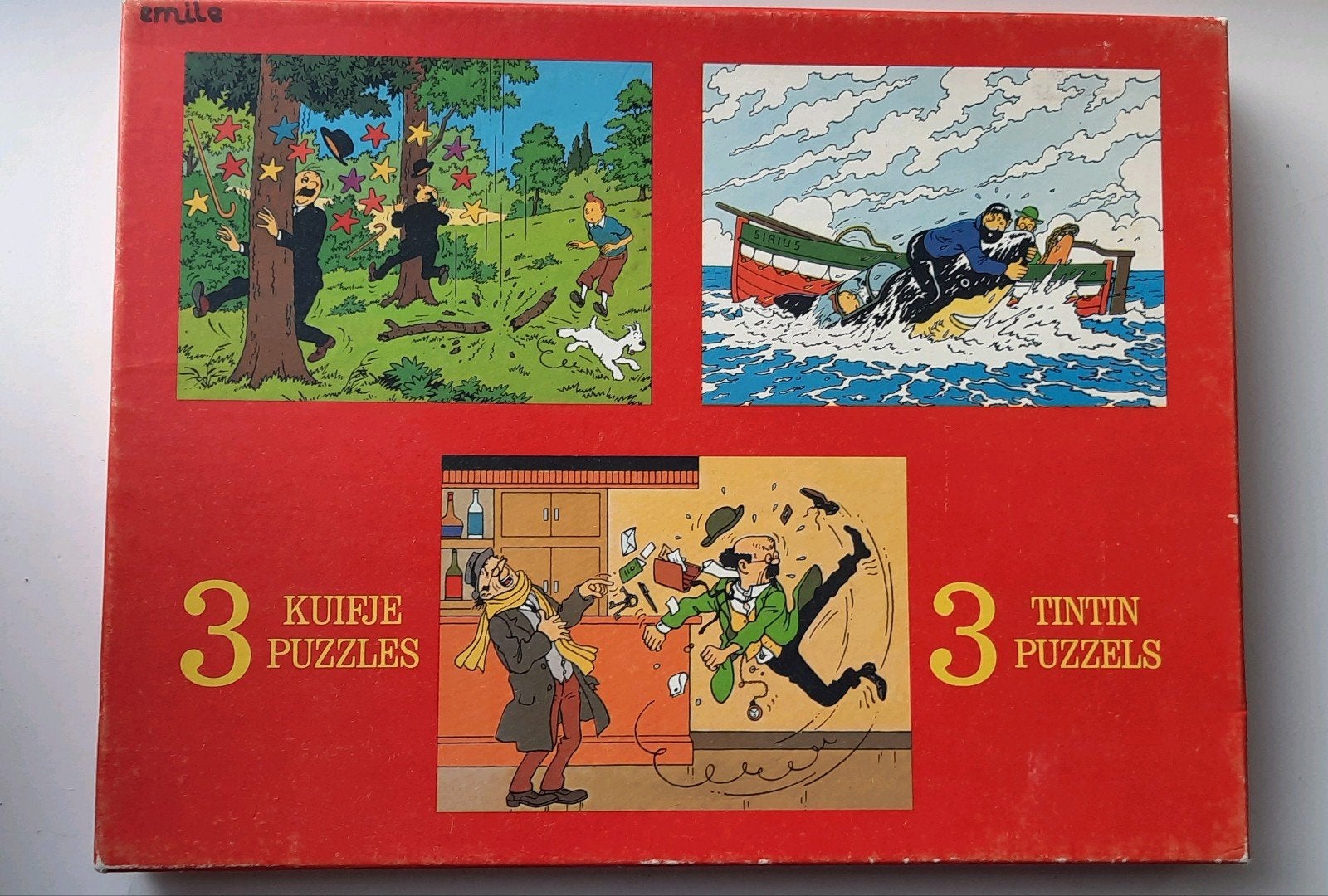 Kuifje (TinTin) puzzels 3 stuks in doos, Ophalen of Verzenden, Kuifje, Gebruikt