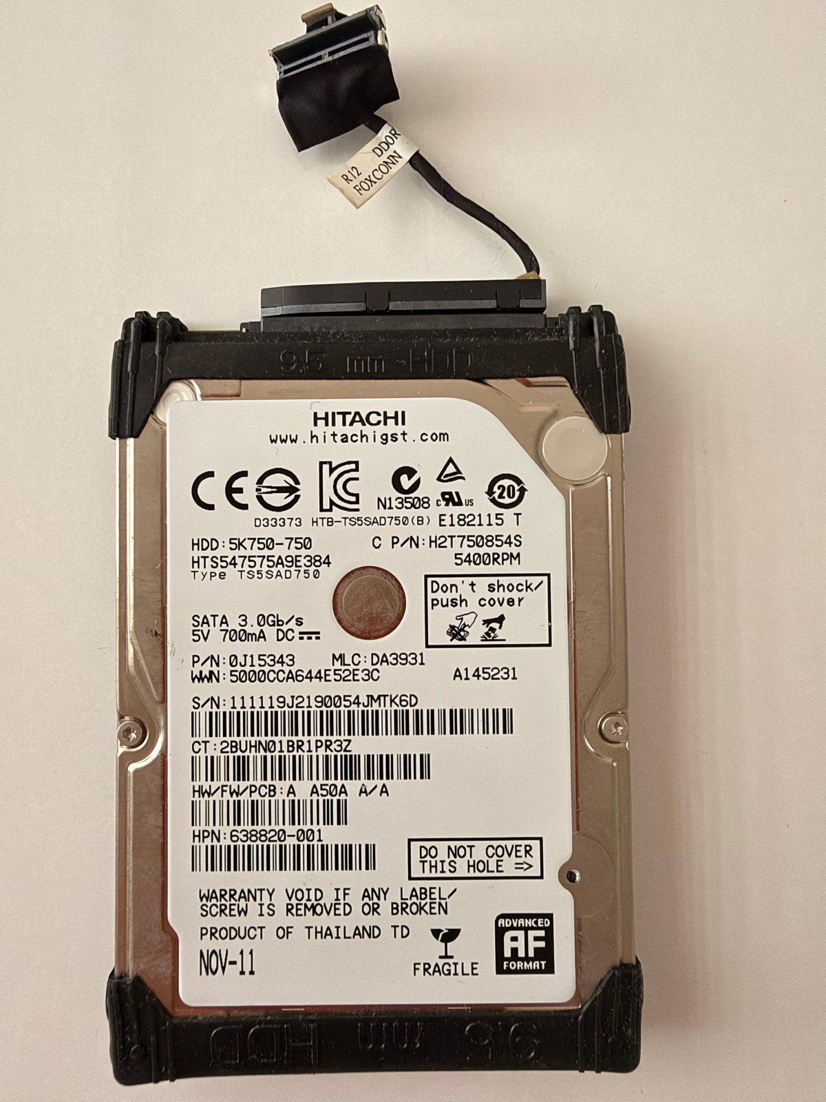 Hitachi 500 GB HDD voor PlayStation 3, Ophalen of Verzenden, Gebruikt, Overige typen, PlayStation 3
