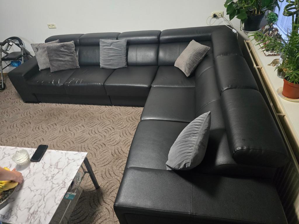 Bank met4  stoelen met alles samen, Ophalen of Verzenden, Gebruikt, 75 tot 100 cm