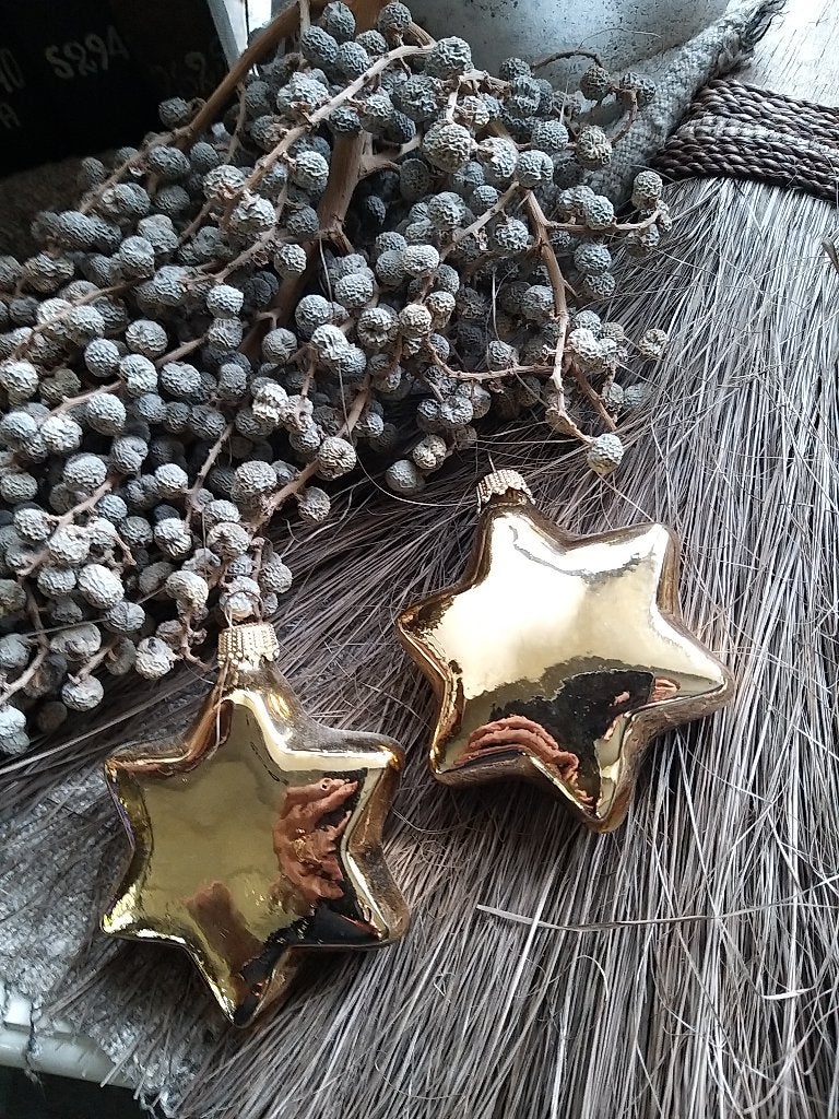 goudkleur ster kerstbal, Ophalen of Verzenden, Gebruikt