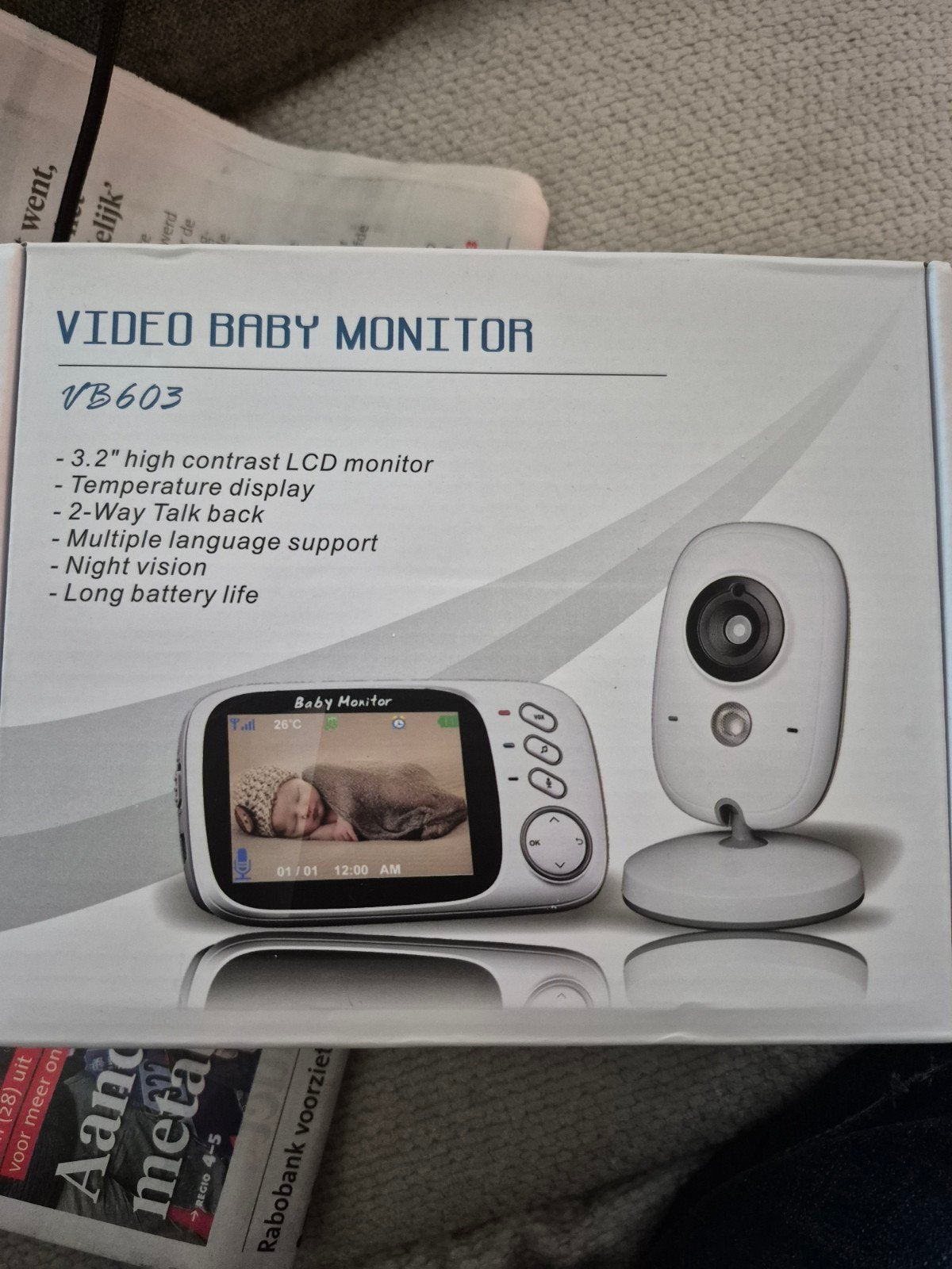 Video Baby Monitor VB603 met camera en terugspreekfunctie, Ophalen, Nieuw, 250 meter of meer, Camera