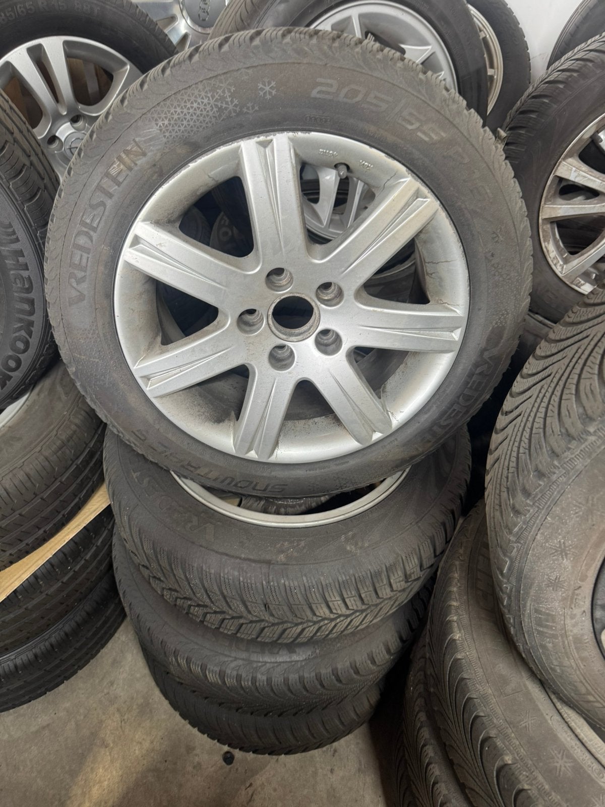16” Originele Audi Velgen 5x112 205/55/16 met winterbanden, Auto-onderdelen, Banden en Velgen, 16 inch, Banden en Velgen, 205 mm