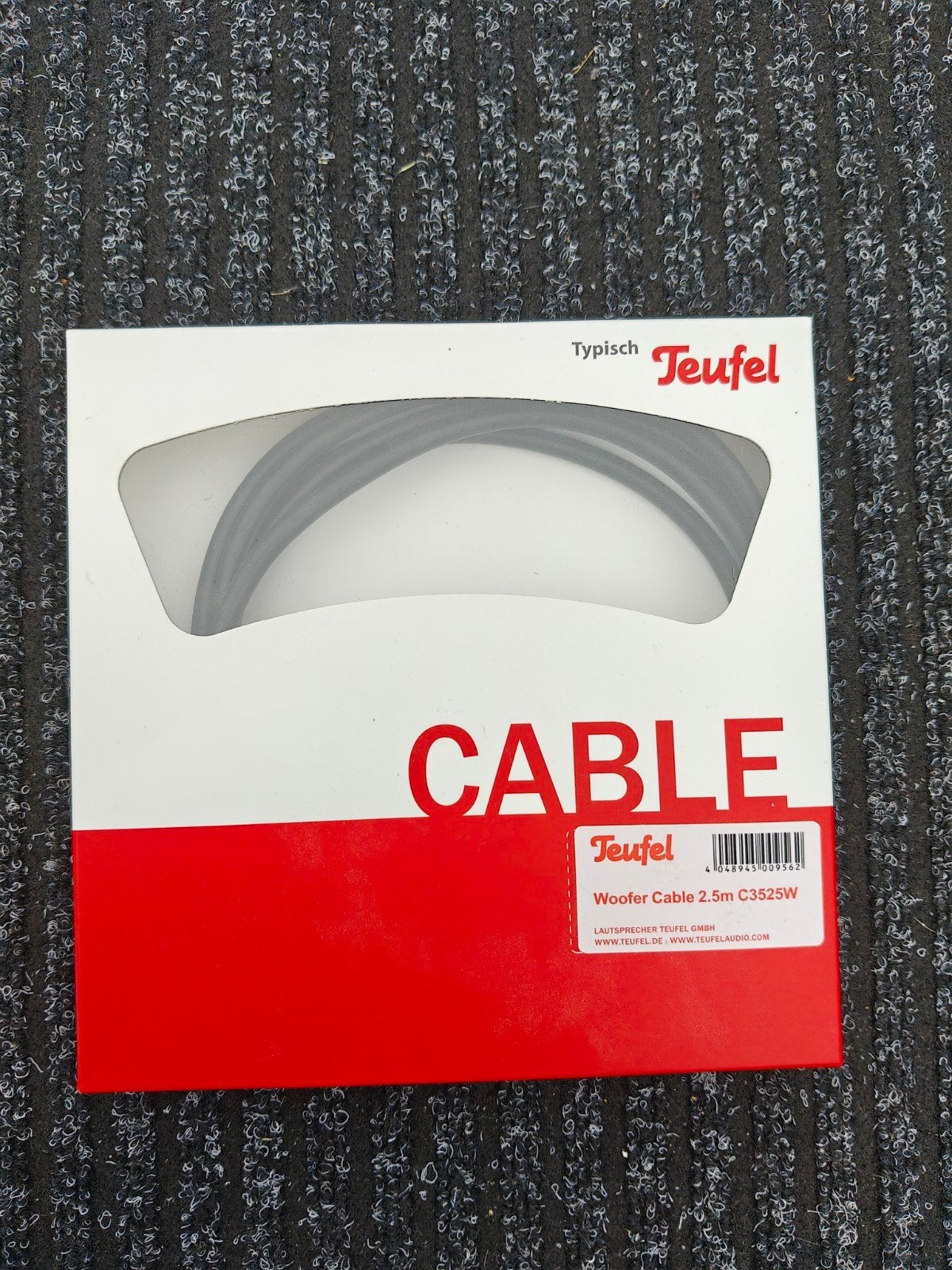 Teufel Woofer Kabel 2.5m C3525W - Nieuw in doos, Ophalen of Verzenden, Nieuw, 2 tot 5 meter, Overige kabels