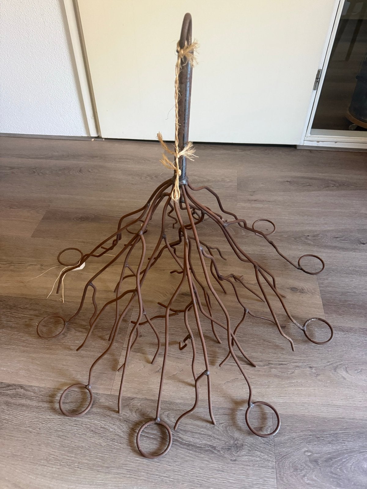 Unieke metalen kroonluchter voor waxinelichtjes, Ophalen, Gebruikt, Metaal
