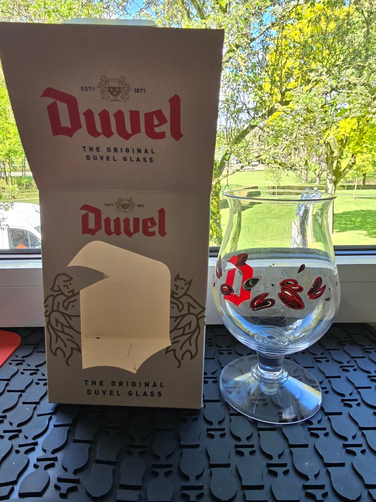 Duvel bierglas Mosselen Tritan, Verzamelen, Biermerken, Ophalen of Verzenden, Nieuw