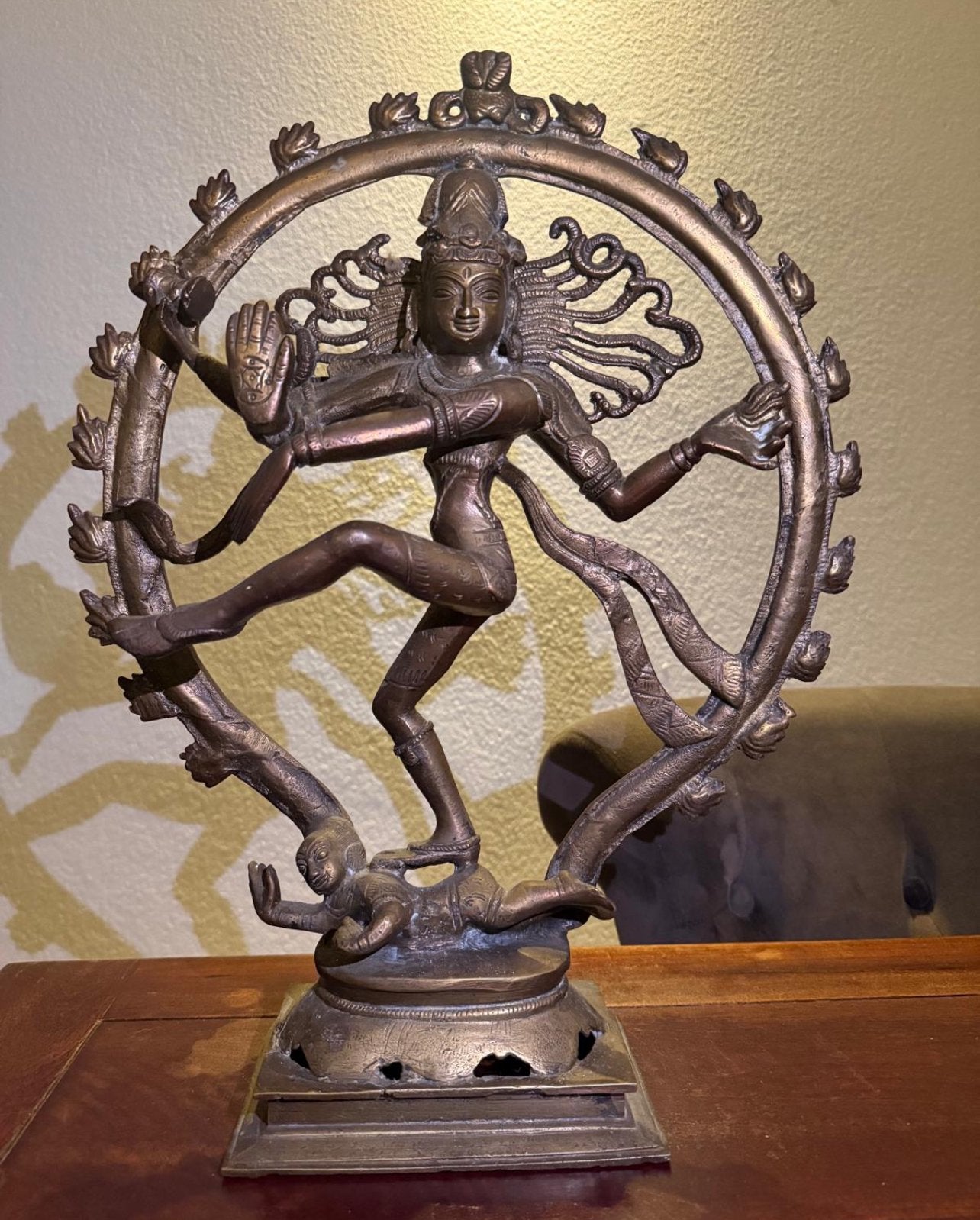Zware massief messing Beeld “Shiva”, Ophalen, Koper