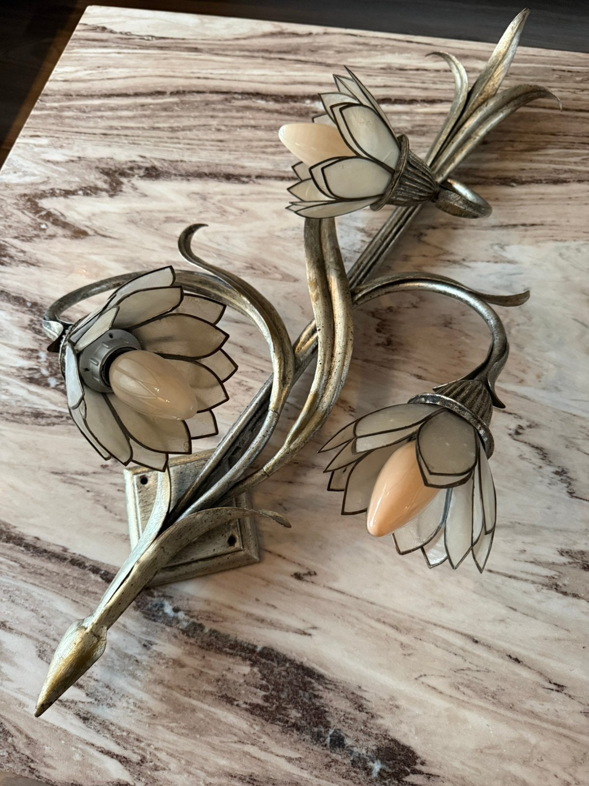 Vintage Banci Firenze Wandlamp – Parelmoer – Leo Koek, Ophalen of Verzenden, Zo goed als nieuw, Metaal