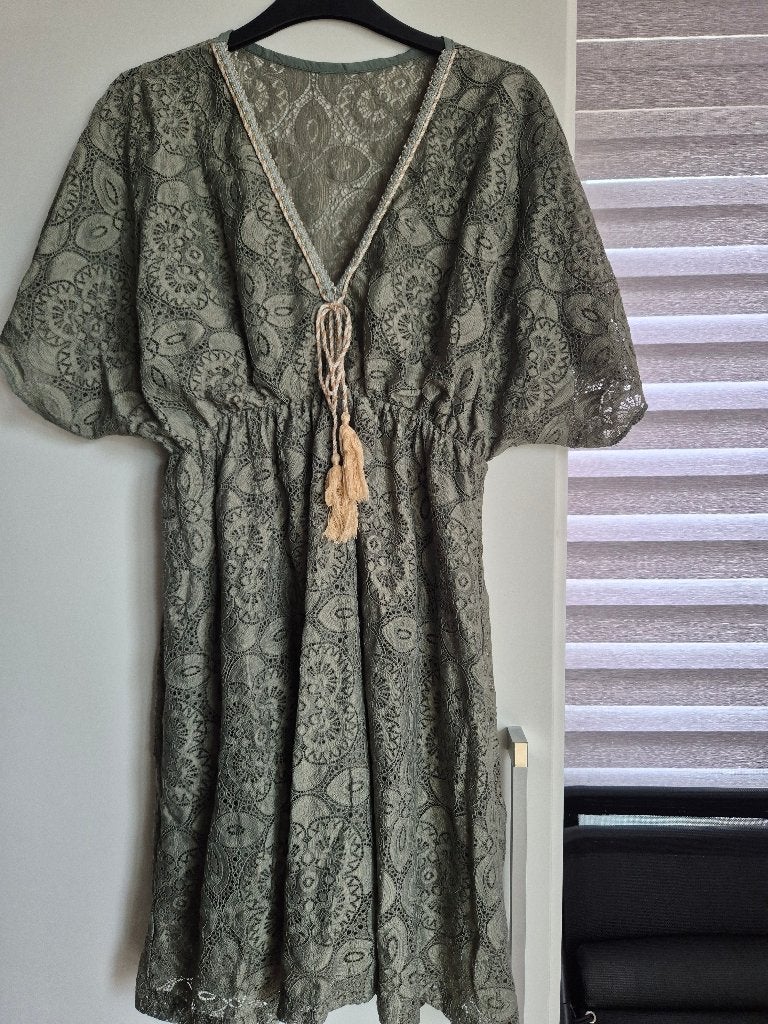 IBIZA  jurk kleur groen maat xl, Verzenden, Maat 46/48 (XL) of groter, Zo goed als nieuw, Knielengte