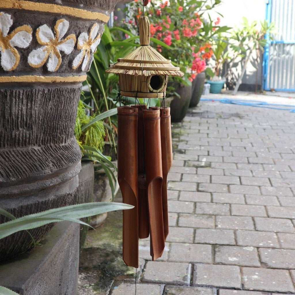 Windgong met vogelhuisje - bamboe, Kwastje-over-Kastje, Nieuw, Ophalen of Verzenden, Kwastjeoverkastje@gmail.com