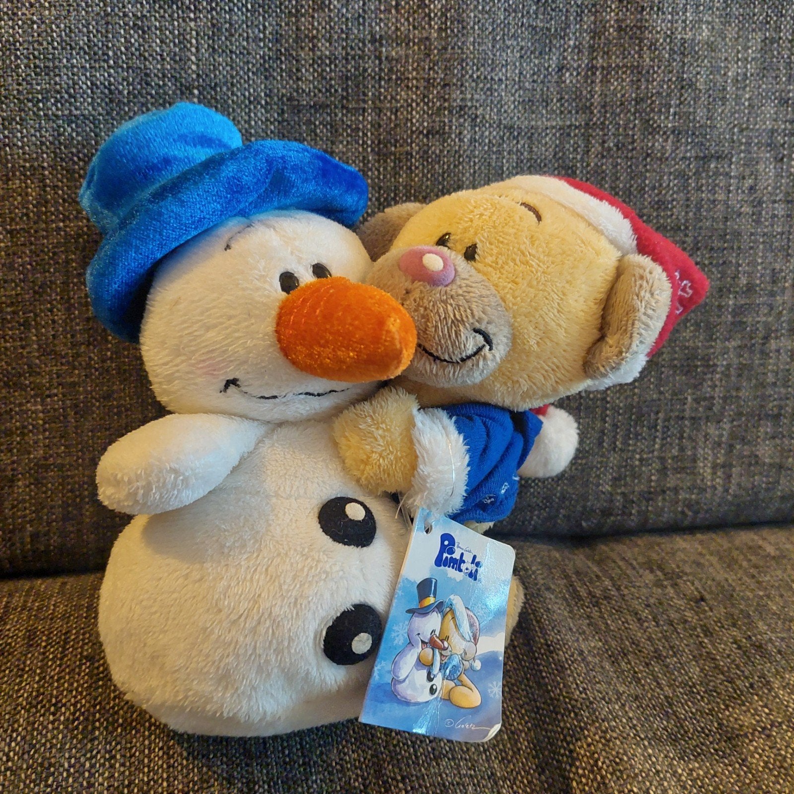 Knuffel Pimboli beertje met sneeuwpop, Overige merken, Overige typen, Ophalen of Verzenden, Zo goed als nieuw