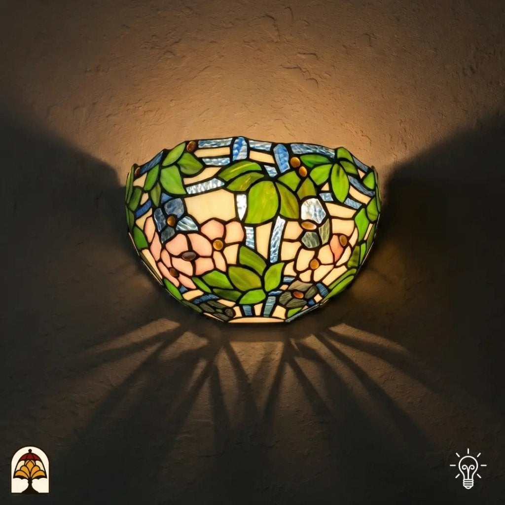 Tiffany wandlamp Rosa di Primavera - handgemaakt, nieuw, Ophalen of Verzenden, Nieuw