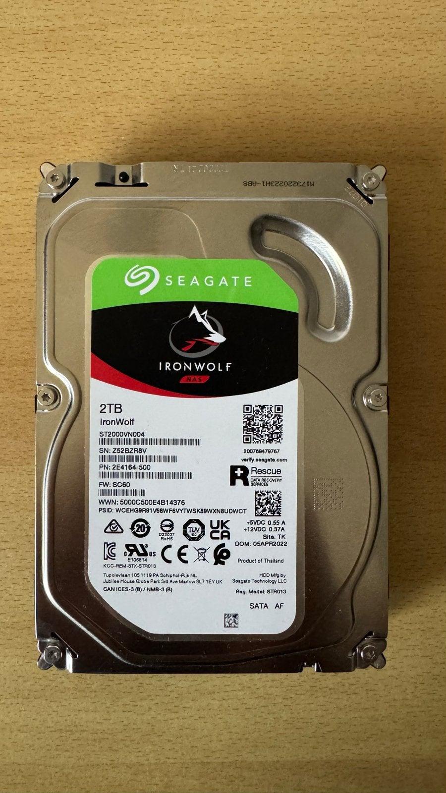 Seagate IronWolf 2TB NAS HDD (ST2000VN004), Ophalen, Intern, Gebruikt, Server