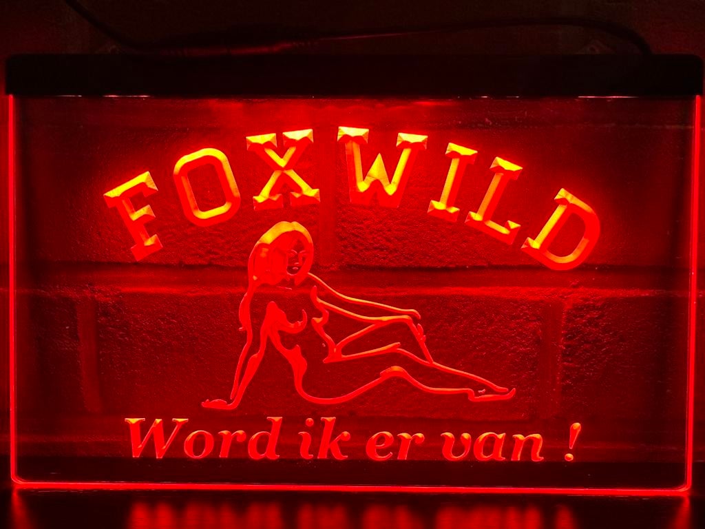 Led Lichtbord FOXWILD 3d neon look, Ophalen of Verzenden, Nieuw, Lichtbak of (neon) lamp