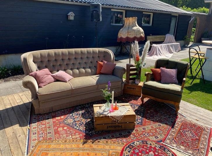 Vintage bank, Ophalen, Gebruikt, Minder dan 150 cm