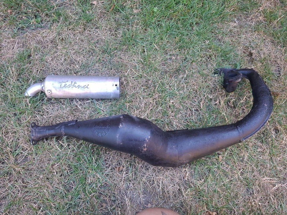 honda wallaroo opknap uitlaat leovince handmade Peugeot fox, Fietsen en Brommers, Ophalen, Gebruikt, Uitlaat