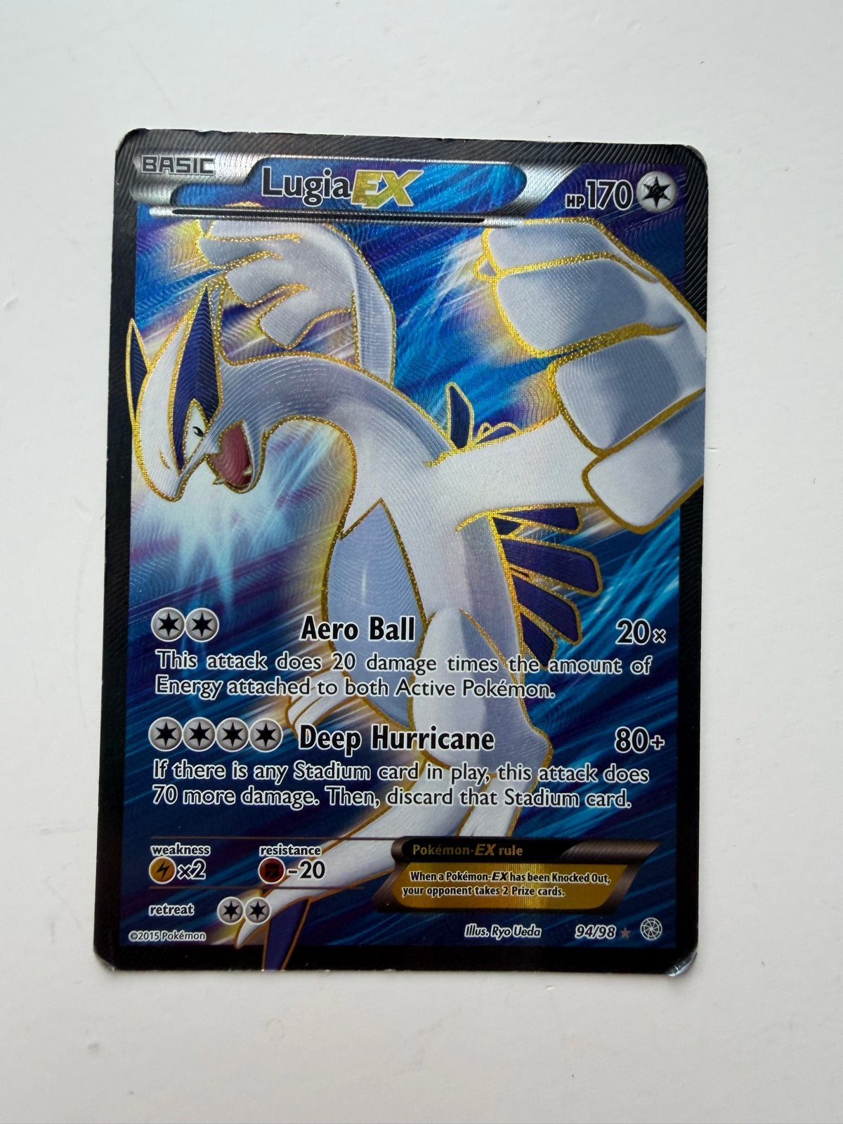 Lugia EX Pokémon kaart - 94/98, Ophalen of Verzenden, Gebruikt, Losse kaart, Foil