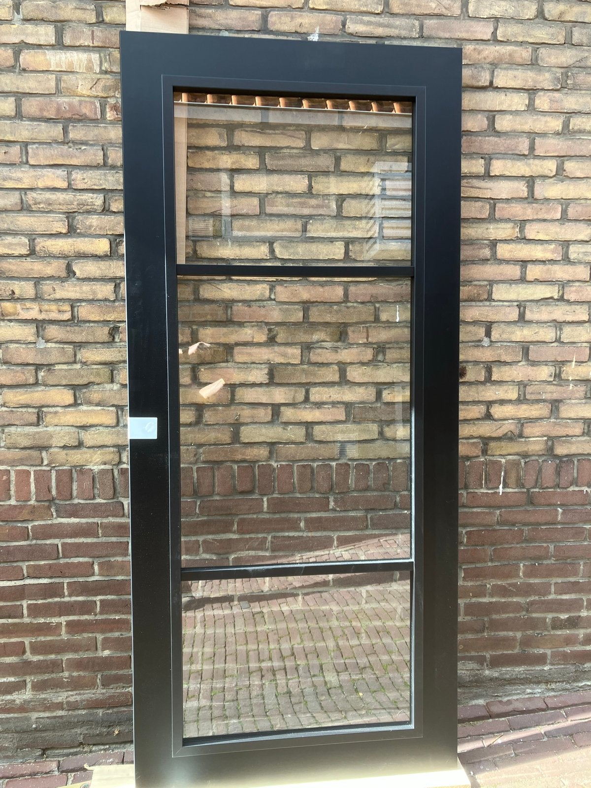 Svedex opdekdeur zwart met glas 930x2115 (nieuw), Ophalen, 80 tot 100 cm, 215 cm of meer, Binnendeur